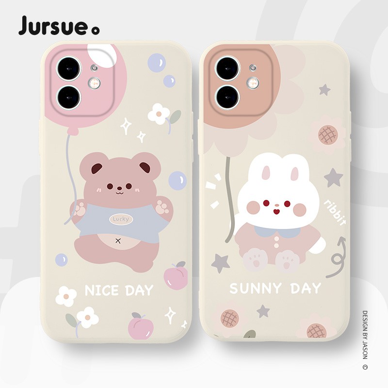 JEERO เคสคู่ เคสไอโฟน คู่รัก กันกระแทกซิลิโคนนุ่มน่ารักตลก เคสโทรศัพท์ Compatible for iPhone 16 15 14 13 12 11 Pro Max X XR XS 8 7 6S Plus SE 2020 พลัส HFK72