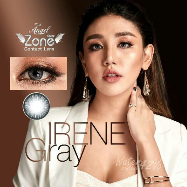 คอนแทคเลนส์ Angel zone Color Contact Lens แองเจิ้ลโซน รุ่น Irene สีเทา Angelzone