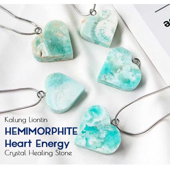 สร้อยคอจี้พลังงานหัวใจ Hemimorphite (LBP210)