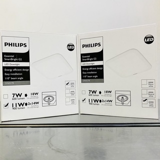 PHILIPS ดาวน์ไลท์ฝังฝ้า Panel LED 11W รุ่น DN027B หน้าเหลี่ยม