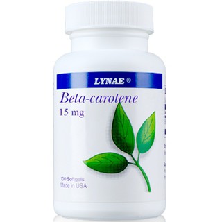 LYNAE Beta Carotene 15 mg Vitamin USA ไลเน่ เบต้าแคโรทีน 15 มิลลิกรัม ช่วยในการมองเห็น สิวหายเร็วขึ้น 100 เม็ด x 1 ขวด