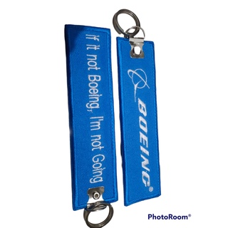 Boeing - If it Not Boeing im Not Go keychan/Thick พวงกุญแจเย็บปักถักร้อย แหวนแบน BISA - Key RING - แหวนกุญแจรถจักรยานยนต์ - แหวนกุญแจบ้าน / ที่แขวนโบอิ้ง คุณภาพพรีเมี่ยม ถ้าไม่โบอิ้ง