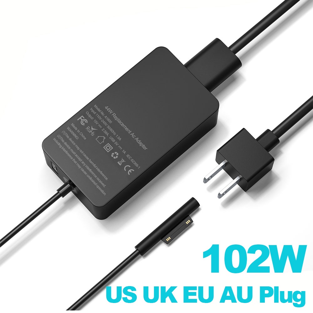 102W 15V 6.33A Power Adapter Charger for Surface Book 2 1, Surface Laptop 3 2 1, Surface Pro X Pro 7/6/5/4/3 and Surface