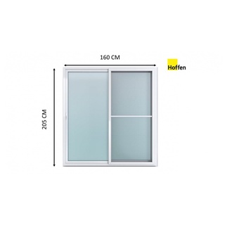 HOFFEN PRO ประตูไวนิล บานเลื่อน SS D2 160x205ซม. สีขาว พร้อมมุ้ง