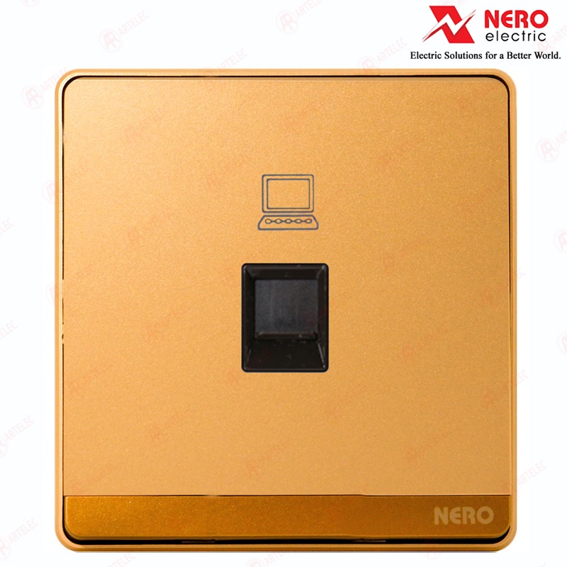 NERO Data Outlet 1 แก๊ง CAT6 DECORA Q7PCAG | Q7PCA-G สีทอง