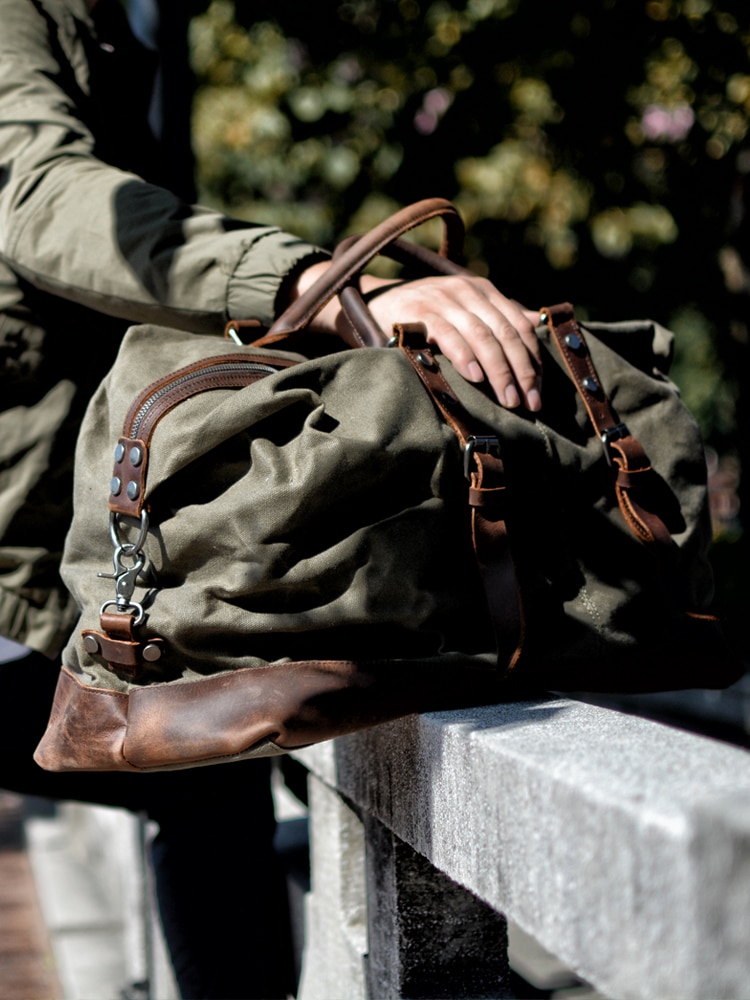 MUCHUAN Men Travel Bags M Hand Luggage Bags Canvas Leather Travel ...