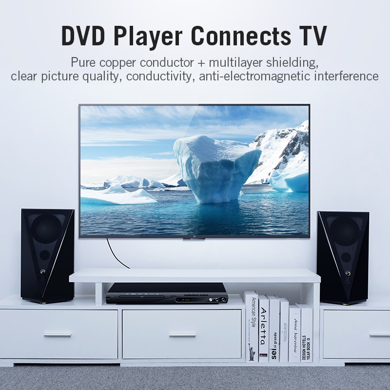 Vention RCA ถึง RCA Hifi 5.1 เครื่องขยายเสียงทีวี Spdif  ชายกับชายสเตอริโอเสียงคู่สาย สายสัญญาณเสียง Coaxial แบบ Dual Shield