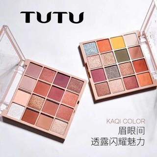 TuTu Kaqi color peach blush พาเลทอายแชโดว 16 ช่อง 16 สี ครบโทนในพาเลทเดียว สีแน่นชัด ส่งฟรี