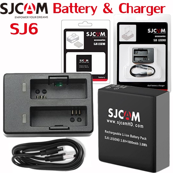 Sj6 Legend Battery และ Duo Charger SJCAM เเท้ 100%