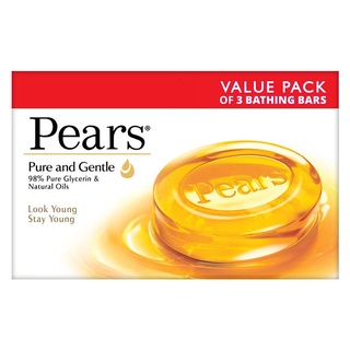 Pears Moisturising Bathing Bar Soap with Glycerine Pure &amp; Gentle For Golden Glow (125g x 3)