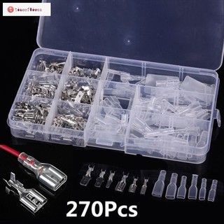 TF▶ 120/270pcs Female Male Cable Plugs Car Electrical Wire Terminals Crimp Connectors