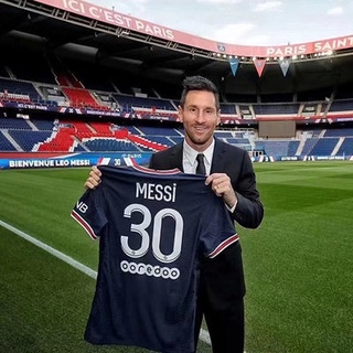 เสื้อฟุตบอลเสื้อกีฬาทีมปารีสเสื้อกีฬาแขนสั้น Paris Saint-Germain No. 7 Mbappé No. 30 Messi jersey football jersey