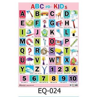 ABC for Kids EQ-024 สื่อโปสเตอร์ภาพ กระดาษ หุ้มพลาสติก