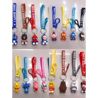 พร้อมส่งจ้า！โดเรมอน KT สติทช์ สไปเดอร์แมน ฯลฯ พวงกุญแจการ์ตูน พวงกุญแจรถ ของขวัญSzysk