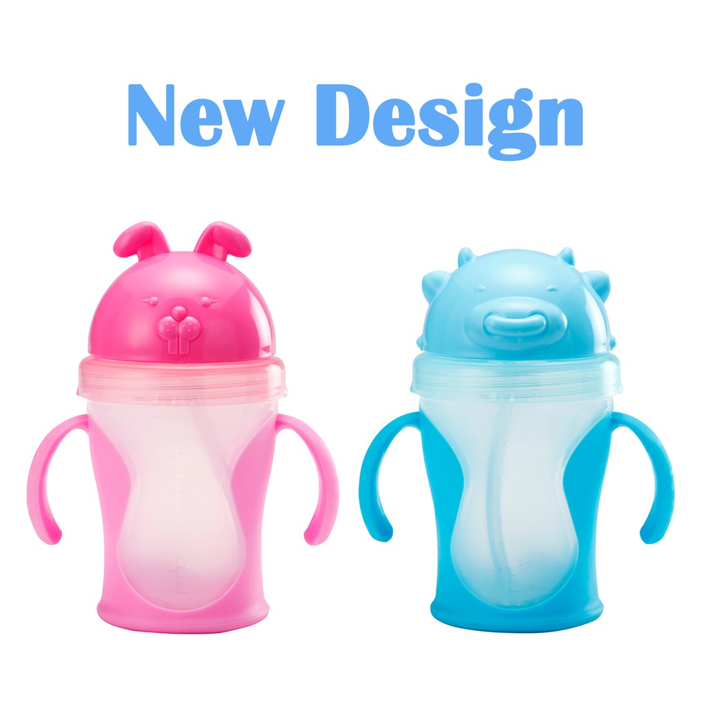 Basilic Flip Water Cup With Flex 360 auto soft straw - 240ml (贝力克 Animal Storage Folder盖水杯)