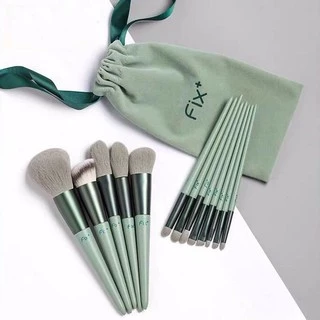 ✨sales✨พร้อมส่ง แปรงแต่งหน้า FIX แท้ 13 ชิ้นถุงผ้า ครบชุด แปรงแต่งหน้าคุณภาพสูง ด้ามไม้
