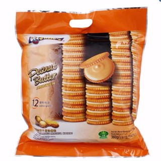 จูลี่ย์ส บิสกิตสอดไส้เนยถั่ว Julies Peanut Butter Sandwich ขนาด 360 กรัม ( 1 ห่อ)