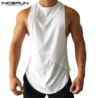 Incerun เสื้อกล้าม คอกลม แขนกุด สไตล์สปอร์ต ฤดูร้อน สําหรับผู้ชาย 2 สี