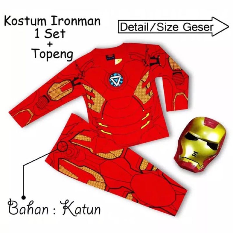 IRONMAN CHILDRENS CLOTHES FREE MASK / IRONMAN COSTUME / ผ้าเด็กผู้ชาย