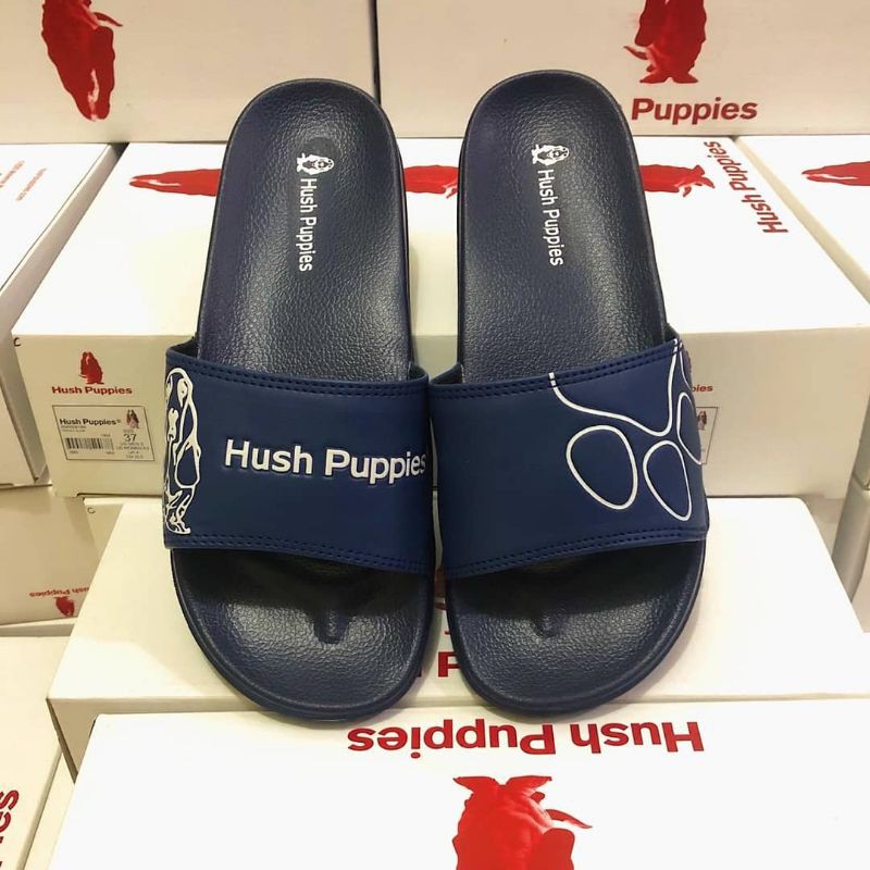 เท่านั้น!! รองเท้าแตะ Hush PUPPIES ORIGINAL NAVY โลโก้คู่สีขาว