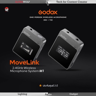 Godox MoveLink M1 One-Person Wireless Microphone ไมค์ไวเลส ไมค์ไร้สาย 2.4GHz ใช้งานทั้งกล้อง มือถือ คอม ประกันศูนย์ 2 ปี