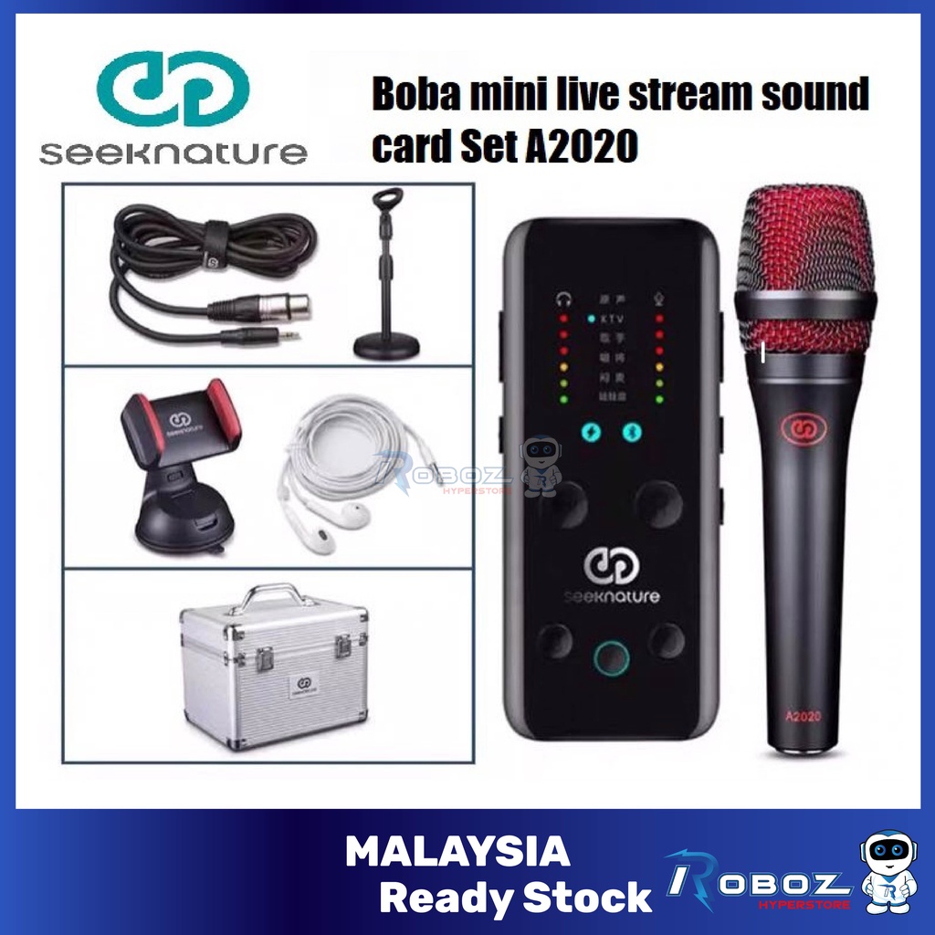 Seeknature A2020 livestream ชุดการ์ดเสียงขนาดเล็ก + ชุดไมโครโฟน Boba Mini การ์ดเสียงมืออาชีพแบบพกพา