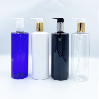 ขวดพลาสติกทรงกลม หัวปั๊ม ขนาด 500 มล. PET Pump Bottle Refillable 500 ml.