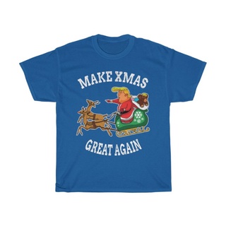 เสื้อผ้าผชเสื้อยืด ลาย Trump Sleigh Make Xmas Great Again สุดฮาS-5XL