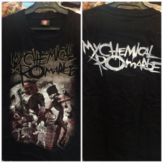 เสื้อยืดคอกลม แขนสั้น ลายวงร็อค My Chemical Romance สีดํา สำหรับผู้หญิง และผู้ชาย