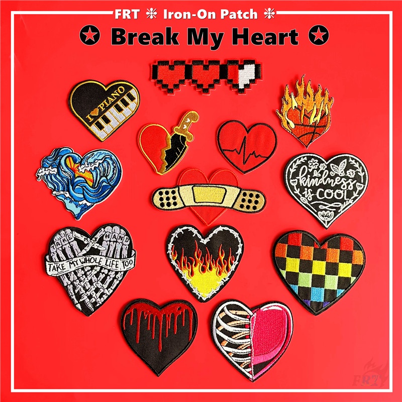 ☸ แผ่นรีดติดเสื้อ ลาย My Heart ☸ แผ่นแพทช์ รูปหัวกะโหลกเปลวไฟ สไตล์พังก์ DIY สําหรับตกแต่งเสื้อผ้า 1 ชิ้น