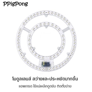 แผงไฟ LED สำหรับโคมเพดานกลม ตัวใช้แทนหลอดนีออนกลม รุ่นประหยัด 220V พร้อมเต๋าต่อสายไฟแม่เหล็ก 28วัตต์ 36วัตต์ 48วัตต์