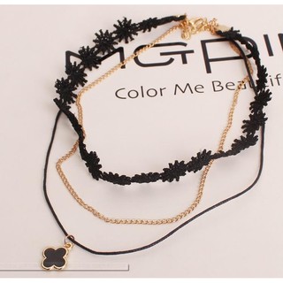 โชคเกอร์ Choker 3ระดับ สร้อยคอแฟชั่น 3เส้น *สินค้าพร้อมส่ง*