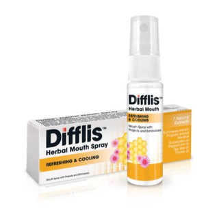 DIFFLIS ดิฟฟลิส เฮอร์เบิ้ล เมาท์ สเปรย์ 15 ML สเปรย์ระงับกลิ่นปาก ช่วยให้สดชื่น แก้เจ็บคอ 18529