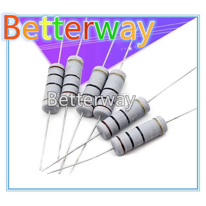 10pcs 5W Carbon Film resistor 5% 1R ~ 1M 2.2R 10R 22R 47R 51R 100R 150R 470R 1K 4.7K 10K 47K 1 2.2 1