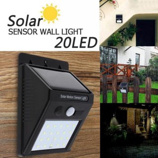 โคมไฟ 20 LED แบบติตตั้งผนัง พลังงานแสงอาทิตย์ Motion Sensor Solar Power 20 LED