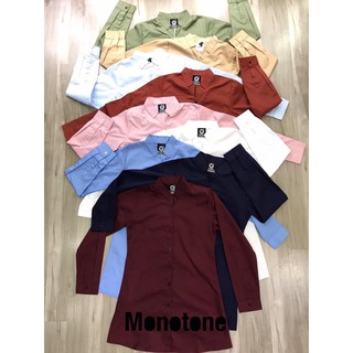 Monotone เสื้อเชิ้ตเดรสสั้นผ้าทวิต Shirt Lady Basic