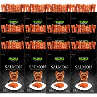 ขนมสุนัข PRAMA Stick รสแซลมอน 70 กรัม (12 ซอง) PRAMA Dog Treat Salmon Flavor Dog Snack 70g (12 pouches)