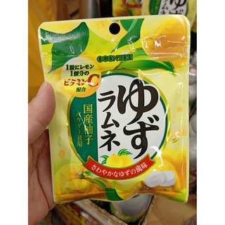 ecook ญี่ปุ่น ขนม ลูกอม ส้มยูซุ องุ่น​ ผสมวิตามินซี fuji dg yuzu grape ogontoh ramune 30g