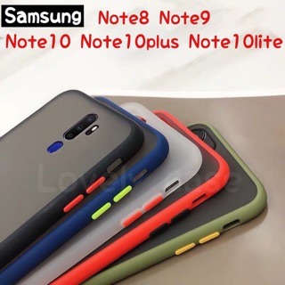 🇹🇭เคสขอบสีหลังด้าน Samsung Note8 Note9 Note10 Note10plus Note10lite