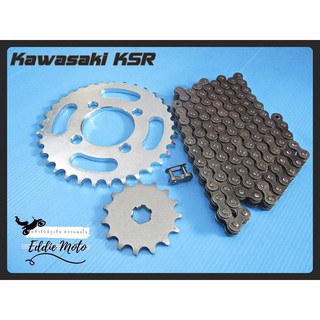 KAWASAKI KSR110 (15T) FRONT ​&amp; (33T) REAR SPROCKET &amp; "MAX" DRIVE CHAIN (420-112L) // สเตอร์หน้า 15ฟัน สเตอร์หลัง 33 ฟัน