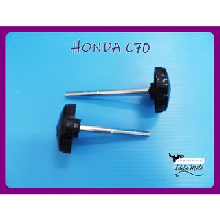 HONDA C50​ C65​ C70​ C90​ C100​ CM90​ CM91​ SIDE COVER NUT LH&amp;RH (2 PCS.)  // น็อตฝากระเป๋าข้าง สีดำ ซ้าย-ขวา (2 ตัว)