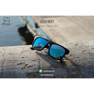 Aivansunglasses พร้อมส่ง แว่นกันแดด Model [ Highway : Tuxedo - Blue sky ]