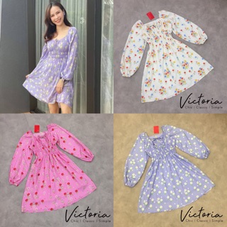 เดรสเเขนยาว (S/M/L) มี 3 สี ป้าย VICTORIA