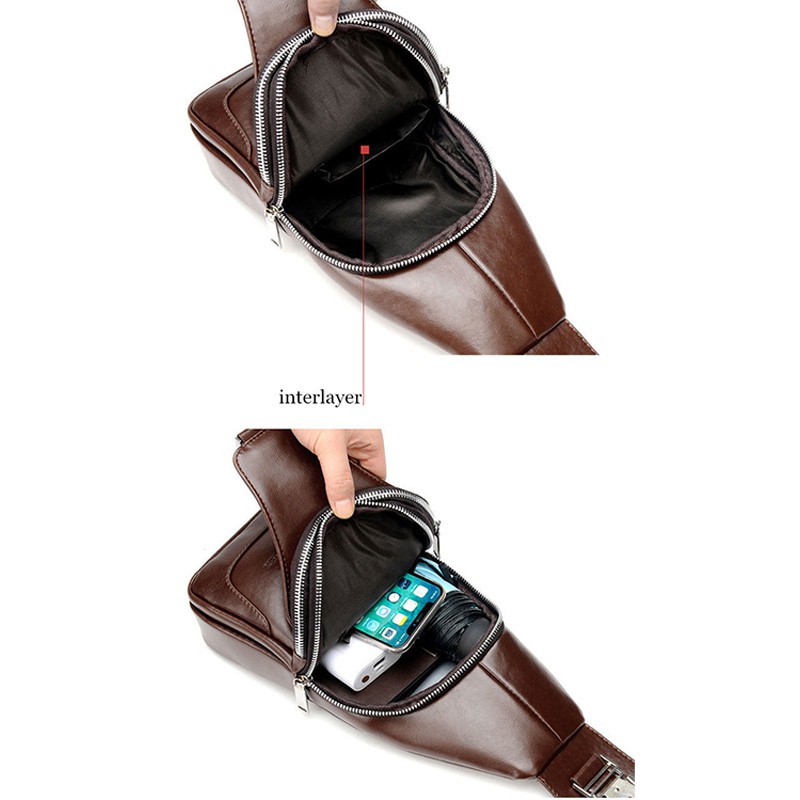 กระเป๋าสะพายหนังสองชิ้น +กระเป๋าสตางค์ (ซื้อหนึ่งแถมหนึ่ง) กระเป๋า crossbody คุณภาพสูง