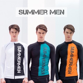 (เฉพาะเสื้อ) เสื้อดำน้ำผู้ชายแขนยาวกันยูวี (ซิปหน้า) by SummerMen