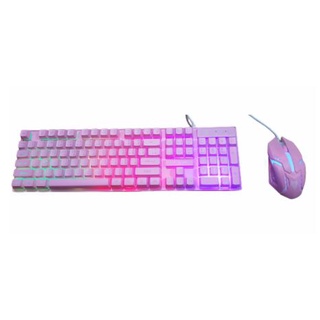 NUBWO ⚡️FLASH SALE⚡️ (ราคาโปรโมชั่น) NKM-623 Keyboard+mouse Pink combo set