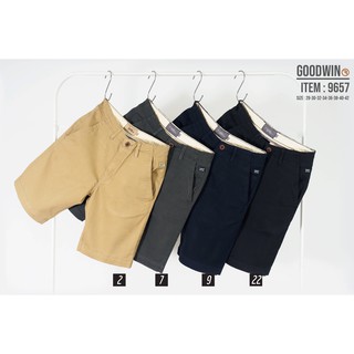 โค้ดPUPMR2ลด65⚡GW⚡9657 กางเกงขาสั้น ผู้ชาย ผ้ายืด สีพื้น ยาว 20-21 นิ้ว ไซส์ 28-36 Goodwin Brand