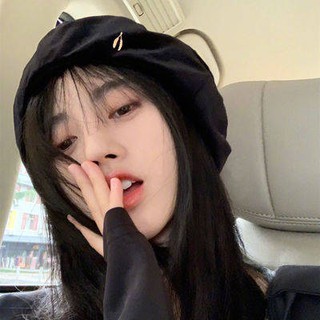 หมวก~หมวกเบเร่ต์~ JU Jingyi สไตล์เดียวกัน Chanel สไตล์กำมะหยี่เบเรอผู้หญิงใหม่ทั้งหมด-ตรงกับ Beilei INS อินเทอร์เน็ตคนดั