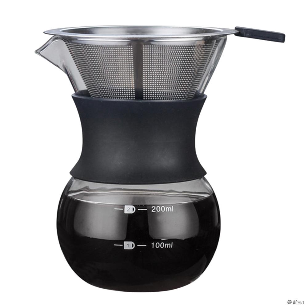 Pour Over Coffee Maker with Borosilicate Glass Manual Coffee Dripper Brewer