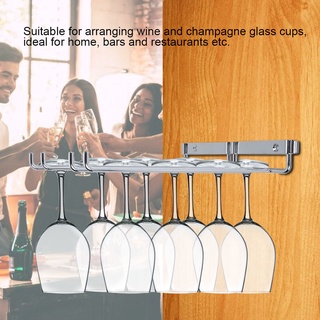 Wine Cup Rack ชั้นวางแก้วไวน์ แบบเหล็กโครเมี่ยม แถวคู่ ติดผนัง